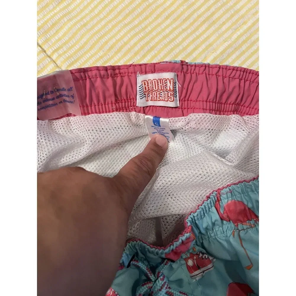 Broken Threads Size Small‎ Swim Trunks NWOT Flamingo Beachball